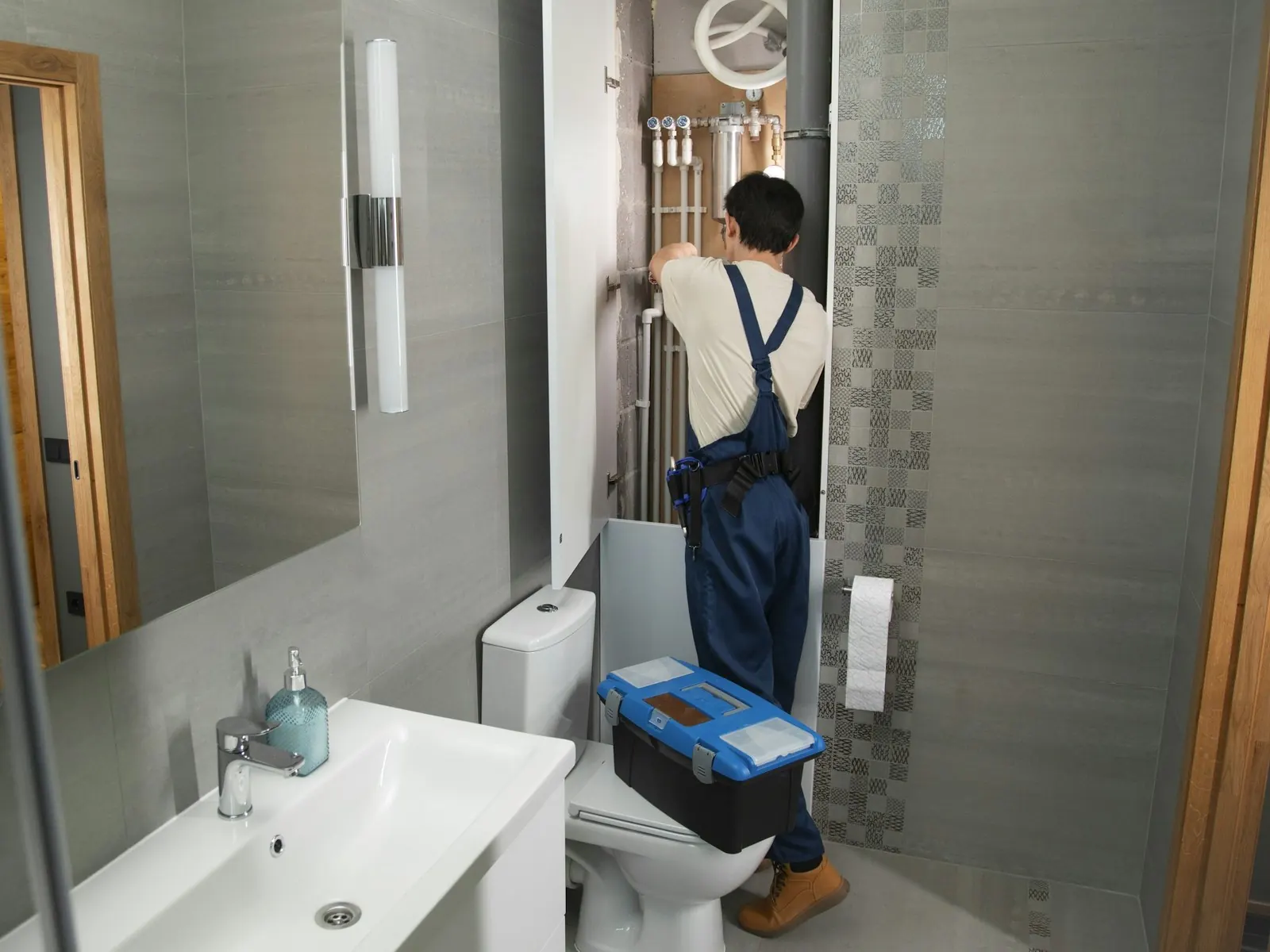 Artisan N-RYAN sur un chantier de plomberie